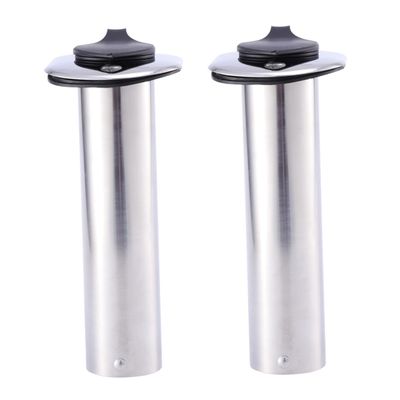 Anneome 2pcs Stainless Steel Fishing Rod Holder for Boats Flush Mount Design Lightweight and Portable Yacht Accessories Rod Base Holders for Anglers