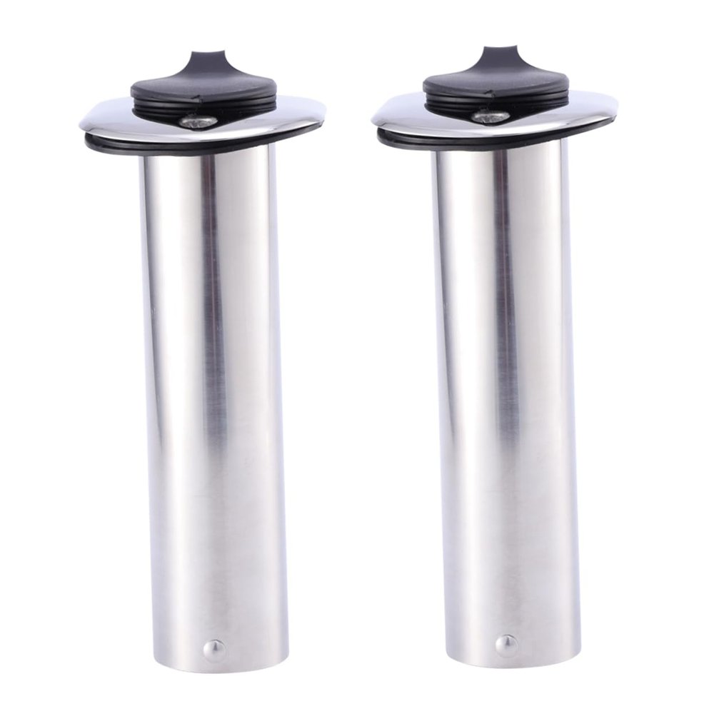 Anneome 2pcs Stainless Steel Fishing Rod Holder for Boats Flush Mount Design Lightweight and Portable Yacht Accessories Rod Base Holders for Anglers
