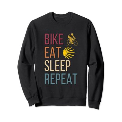 Bike Eat Sleep Repeat Yellow Scallop Shell Cyclist Sweatshirt