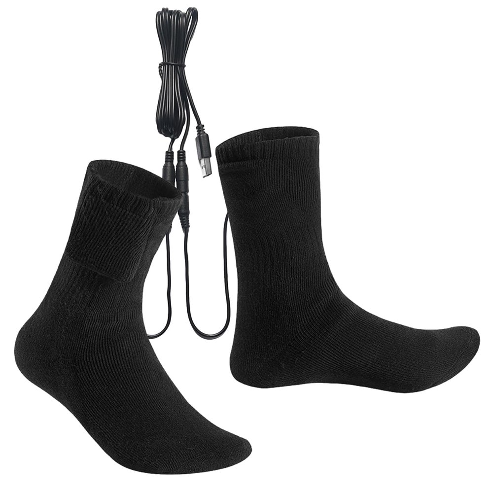 Heated Camping Socks, Electric Heated Socks, Upgraded Warm Cotton Socks with Fast Heating and 5V Long Warmth, Fast Heating Winter Warmth Supplies for Cycling Travel Outdoor and Indoor