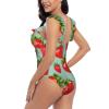 Drtgeds Lovely Strawberry Print Print Women's One Piece Swimsuits High Waisted Bathing Ruffled Flounce Suit view 4