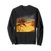 Beach Design with Sand Dunes and Silhouetted Palm Trees Sweatshirt view 1
