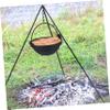 Zerodeko 1set Camping Cookware Iron Japanese Sukiyaki Pot Lid Portable Outdoor Hanging Cooking Pot for Hiking Backpacking Picnics and Family Gatherings view 4