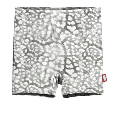 City Threads Girls Swim Boy Short Bottom UPF 50+ Comfortable Durable Soft Made in USA, Leopard Monochrome, 4Y