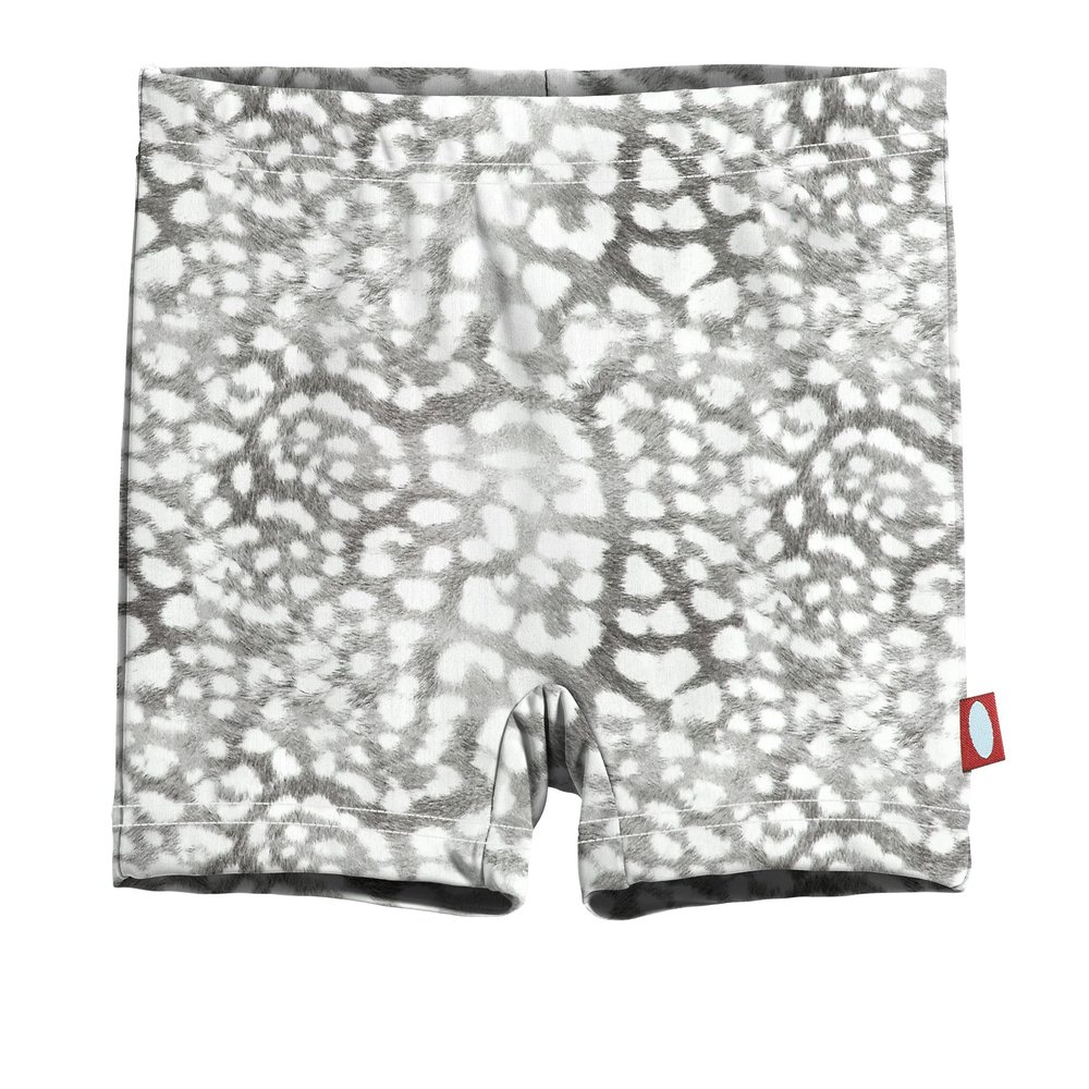 City Threads Girls Swim Boy Short Bottom UPF 50+ Comfortable Durable Soft Made in USA, Leopard Monochrome, 4Y