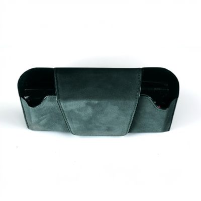LXQTAO Car-Mounted Glasses Holder - Multipurpose Sun Visor Sunglasses Clip, Car Document Holder, Sunglasses Case with Magnetic Closure for Secure Storage (Dark Green)