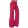 NATHGAM Wide Leg Pants for Women Baggy Yoga Pants High Waist Workout Flare Pants Solid Drawstring Lounge Pants Gym Sweatpants Hot Pink view 2