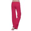 NATHGAM Wide Leg Pants for Women Baggy Yoga Pants High Waist Workout Flare Pants Solid Drawstring Lounge Pants Gym Sweatpants Hot Pink view 4