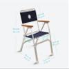FORMA MARINE Folding Aluminum Off White Boat Chairs Teak Armrests, 3 Piece Bundle Set, 2 M100+Folding Alu.and Melamine Boat Table M250-20''X35''X24''-B100W250 view 3