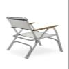 FORMA MARINE Folding Aluminum Off White Boat Chairs Teak Armrests, 3 Piece Bundle Set, 2 M100+Folding Alu.and Melamine Boat Table M250-20''X35''X24''-B100W250 view 4