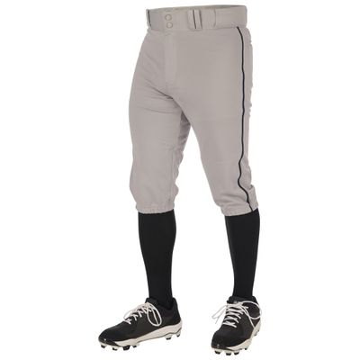 Champro Triple Crown 2.0 Baseball Knickers with Braid, Youth X-Small, Grey, Black