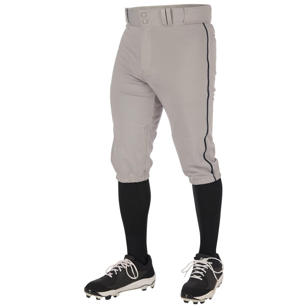 Champro Triple Crown 2.0 Baseball Knickers with Braid, Youth X-Small, Grey, Black