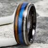Black Tungsten Ring Fishing Line-Wood & Deer Antler Band 8mm Size 10 Fast Free Supply view 3