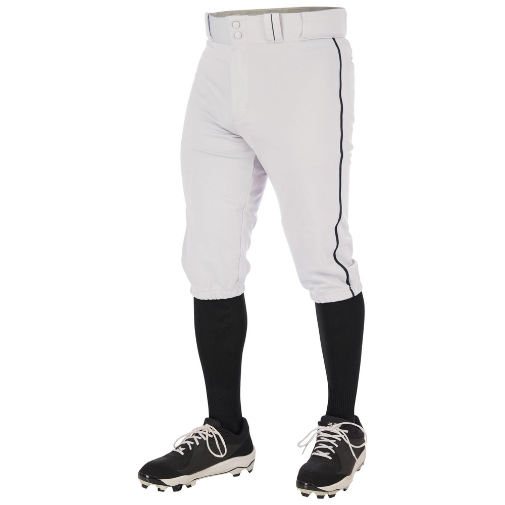 Champro Triple Crown 2.0 Baseball Knickers with Braid, Youth X-Large, White, Black