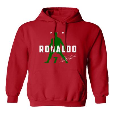 LES TRICOT Portugal Football Air Ronaldo 2022 World Soccer Fan Unisex Hooded Sweatshirt (Red, 5X-Large)