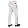 Champro Triple Crown 2.0 Tapered Bottom Baseball Pants with Braid, Youth Small, White, Black view 2