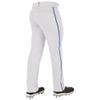 Champro Triple Crown 2.0 Open Bottom Baseball Pants with Braid, Youth X-Small, White, Royal view 2