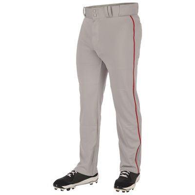 Champro Triple Crown 2.0 Open Bottom Baseball Pants with Braid, Youth X-Small, Grey, Scarlet