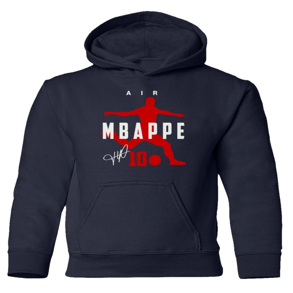 LES TRICOT France Football Air Mbappe 2022 World Soccer Fans Youth Hooded Sweatshirt (Navy, Youth Small)