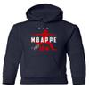 LES TRICOT France Football Air Mbappe 2022 World Soccer Fans Youth Hooded Sweatshirt (Navy, Youth Small) view 1