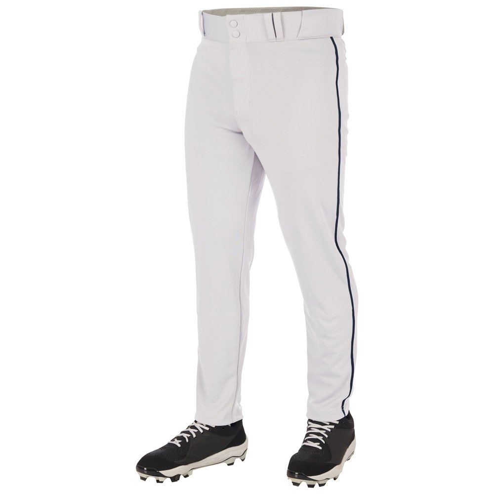 Champro Triple Crown 2.0 Tapered Bottom Baseball Pants with Braid, Youth Large, White, Navy