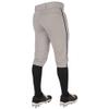 Champro Triple Crown 2.0 Baseball Knickers with Braid, Youth Large, Grey, Black view 3