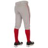 Champro Triple Crown 2.0 Baseball Knickers with Braid, Youth Medium, Grey, Scarlet view 3