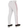 Champro Triple Crown 2.0 Tapered Bottom Baseball Pants with Braid, Youth X-Large, White, Scarlet view 2