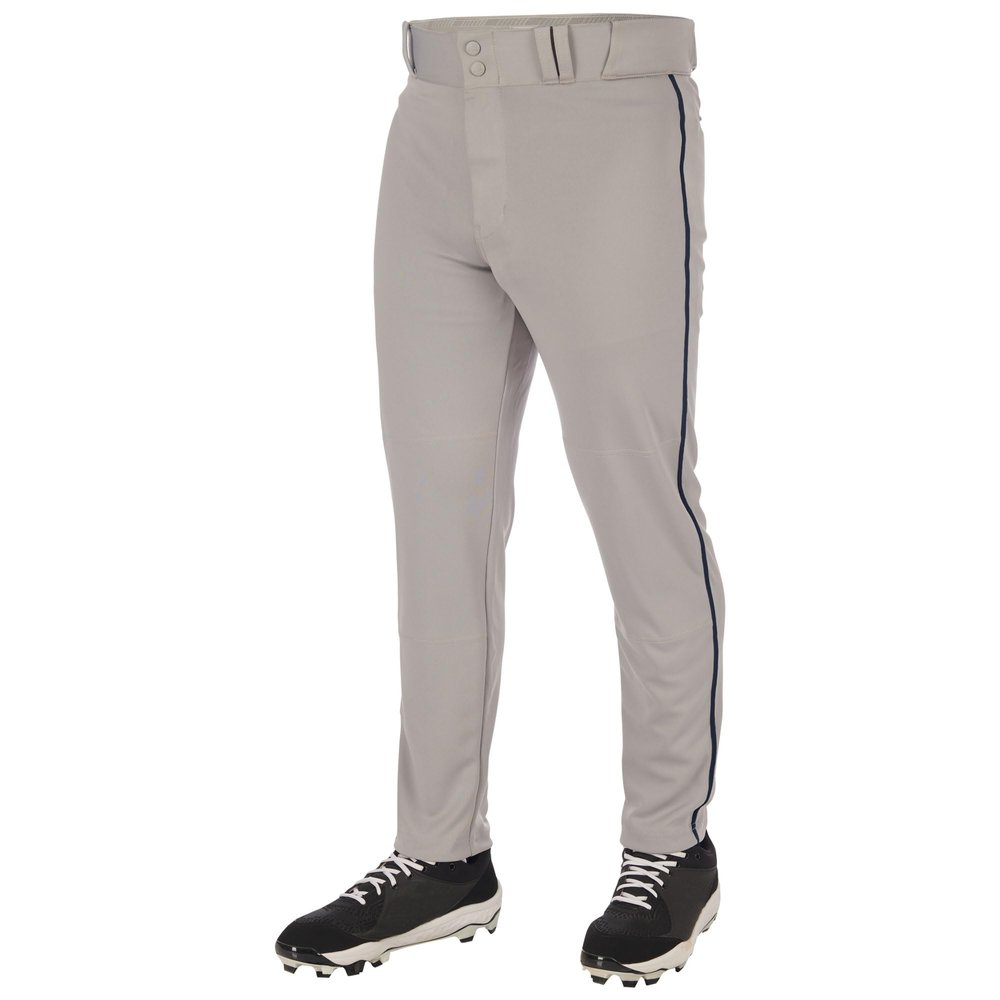 Champro Triple Crown 2.0 Tapered Bottom Baseball Pants with Braid, Youth Medium, Grey, Navy