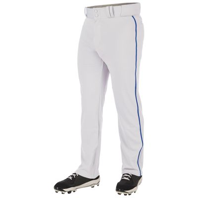 Champro Triple Crown 2.0 Open Bottom Baseball Pants with Braid, Youth X-Large, White, Royal