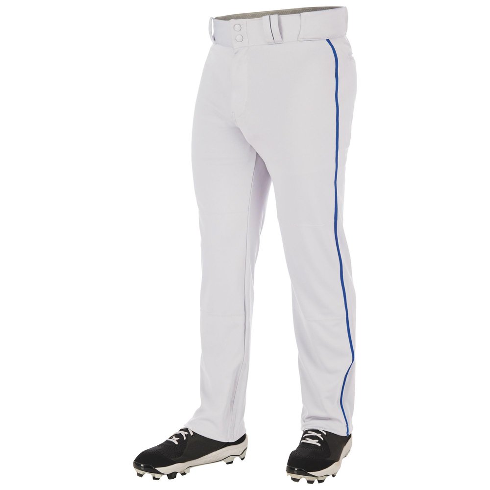 Champro Triple Crown 2.0 Open Bottom Baseball Pants with Braid, Youth X-Large, White, Royal