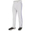 Champro Triple Crown 2.0 Open Bottom Baseball Pants with Braid, Youth X-Large, White, Royal view 1