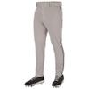 Champro Triple Crown 2.0 Tapered Bottom Baseball Pants with Braid, Youth Medium, Grey, Black view 1