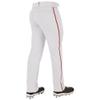 Champro Triple Crown 2.0 Open Bottom Baseball Pants with Braid, Youth Small, White, Scarlet view 2