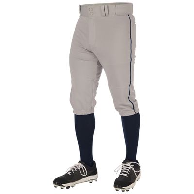 Champro Triple Crown 2.0 Baseball Knickers with Braid, Youth Large, Grey, Navy