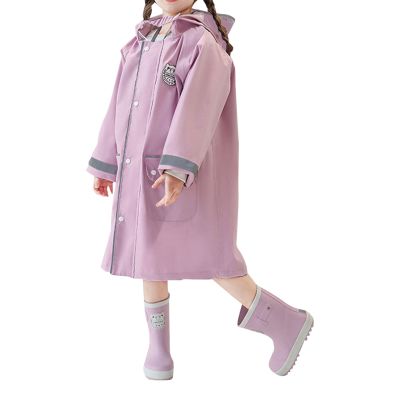 BILIKEYU Toddler Raincoat Boys Girls Rain Poncho Lightweight Waterpoof Kids Rain Jacket Children (Purple, 4-5 Years)
