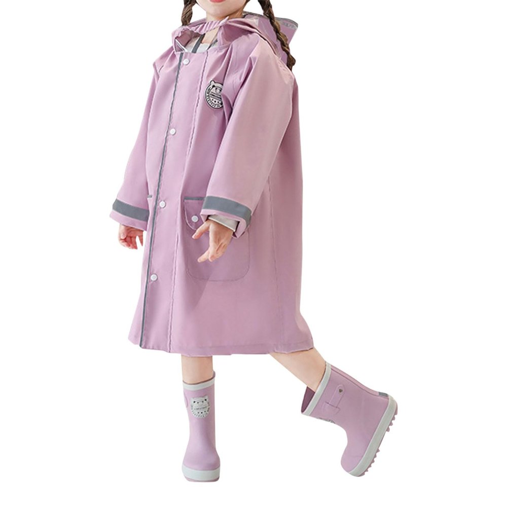BILIKEYU Toddler Raincoat Boys Girls Rain Poncho Lightweight Waterpoof Kids Rain Jacket Children (Purple, 4-5 Years)