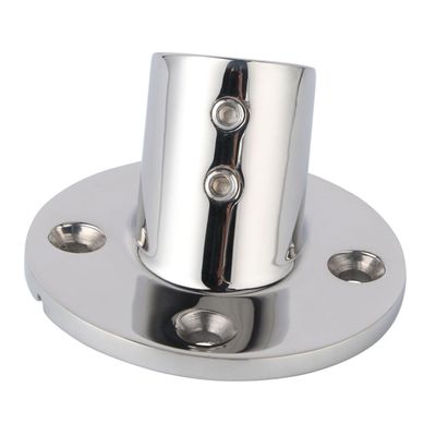 Milisten Stainless Steel Yacht Round Base Angle Tube Mount Durable Hardware Easy Installation Silver Finish