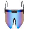 Calabria 7751RV Shield Cycling Sunglasses Black Purple Blue Mirror Mens Womens Sports Wraparound Shades Sun UV400 view 2
