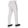 Champro Triple Crown 2.0 Tapered Bottom Baseball Pants with Braid, Youth Small, White, Navy view 2