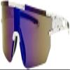 Calabria 7752RV Shield Cycling Sunglasses White Black Blue Mirror Men Women Sport Wraparound Shades UV400 Fishing view 2