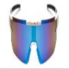 Calabria 7752RV Shield Cycling Sunglasses White Black Blue Mirror Men Women Sport Wraparound Shades UV400 Fishing view 3