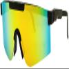 Calabria 7751RV Shield Cycling Sunglasses Black Red Green Mirror Men Women Sports Wraparound Shades UV400 Fishing view 1