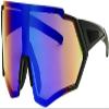 Calabria 7753RV Shield Cycling Sunglasses Black Purple Red Mirror Men Women Sport Wraparound Shades UV400 Fishing view 1