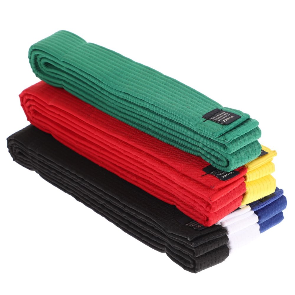 KOMBIUDA 6pcs Karate Belts Cotton Taekwondo Belts Martial Arts Boys and Girls Black for Men Easy Clean