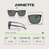 ARNETTE Stripe AN4251 256281 58MM Matte Black/Polarized Dark Grey Square Sunglasses for Men +Bundle with Accessory Eyewear Kit view 3