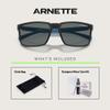 ARNETTE Stripe AN4251 256281 58MM Matte Black/Polarized Dark Grey Square Sunglasses for Men +Bundle with Accessory Eyewear Kit view 4