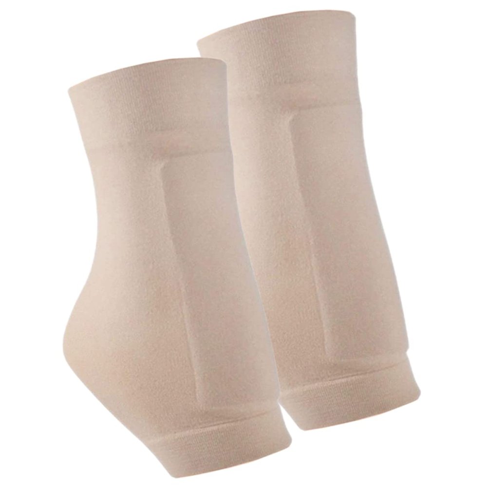 Gogogmee 1pair Ice Skate Ankle Protectors Gel Cushioned Ankle Sleeves for Sports Skiing Running More Foot Support for Ice Skates Work Boots Skin Tone