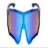 Calabria 7754RV Shield Cycling Sunglasses Metallic Royal Black Blue Mirror Men Women Sport Wraparound Shade UV400 view 2