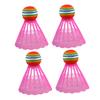 LIOOBO 4pcs Luminuous Badminton Light up Shuttlecocks Badminton Balls Shuttlecocks for Light up Badminton Birdies Kid Badminton Birdie Badminton Led Pink The Bird Luminous view 1